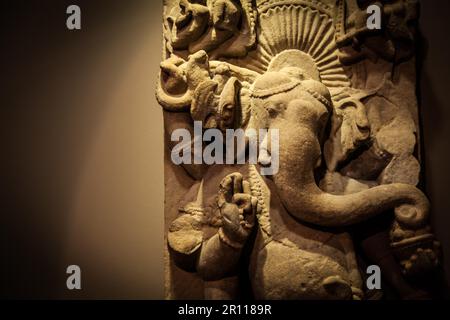 Detail des Ganesha Statue, Nord-Indien, 7. / 8. Jahrhundert n. Chr., Sandstein Stockfoto