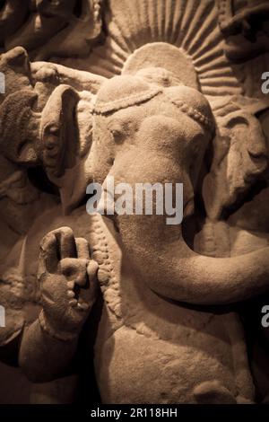 Detail des Ganesha Statue, Nord-Indien, 7. / 8. Jahrhundert n. Chr., Sandstein Stockfoto