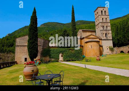 San pietro in der Abtei Valle, Ferentillo, Valnerina, Terni, Umbrien, Italien Stockfoto