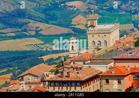 San Marino, Palazzo Pubblico, Monte Titano, Republik San Marino, Italien Stockfoto