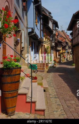 Eguisheim, Elsass, Weinstraße, Elsass Weinstraße, Haut-Rhin, Frankreich Stockfoto