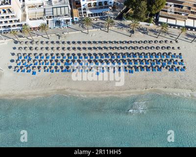 Palmira Beach in Paguera, Draufsicht, Mallorca Stockfoto