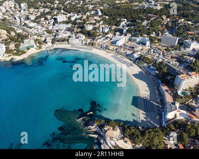 Blick auf den Strand von Palmira auf der Insel Mallorca, Balearen Stockfoto