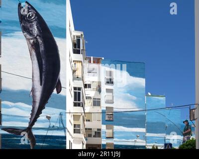 Estepona, ANDALUCIA/SPANIEN - 5. MAI: Angeltag Wandbild von José Fernández Rios in Estepona Spanien am 5. Mai 2014 Stockfoto