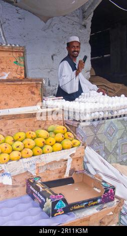 Obstverkäufer, Markt, Arabischer Souk, Port Sudan, Sudan, Port Sudan Stockfoto