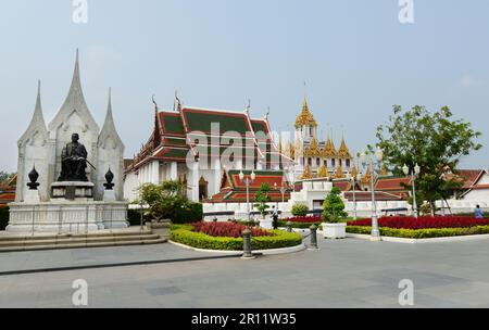 Statue von König Rama III. In Banglamphu, Bangkok, Thailand. Stockfoto