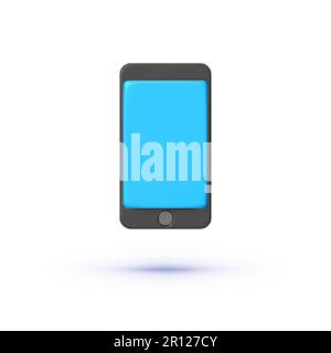 Smartphone 3D auf weißem Hintergrund. Apfelmodell. Mobile App. Isoliertes Objekt. Vektordarstellung Stock Vektor