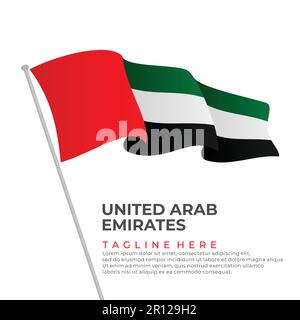 Schablonenvektor Flagge Vereinigte Arabische Emirate modernes Design. Vektordarstellung Stock Vektor