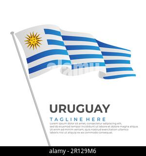 Das moderne Design des Vorlagenvektors „Uruguay Flag“. Vektordarstellung Stock Vektor