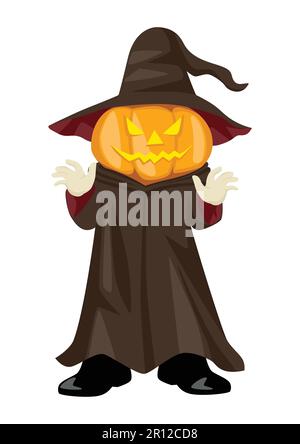 Halloween Kürbis, lustige Cartoon-Illustration von Jack O'Lantern für Halloween Thema Stock Vektor