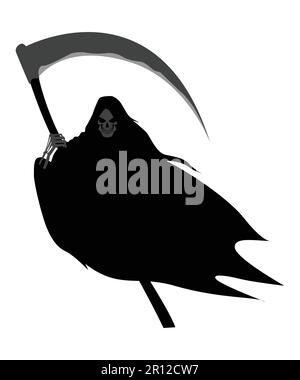 Abbildung: Grimmiger Reaper auf weißem Hintergrund Stock Vektor