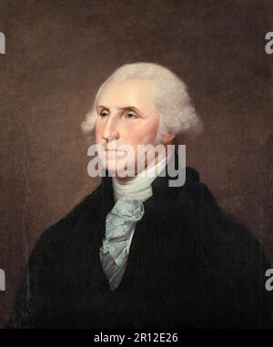 George Washington (22. Februar 1732 bis 14. Dezember 1799) war von 1789 bis 1797 der erste Präsident der Vereinigten Staaten von Amerika, eine historische, digital restaurierte Reproduktion eines Originals aus dem 19. Jahrhundert Stockfoto