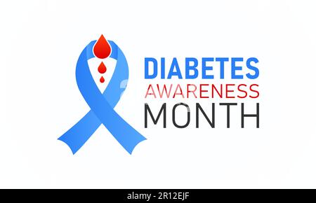 Diabetes-Sensibilisierungsmonat. Vektorvorlage für Banner, Grußkarte, Poster mit Hintergrund. Vektordarstellung. Stock Vektor