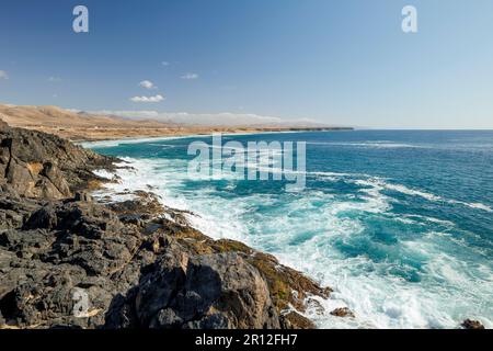 Die Bucht von Playa del Castillo El Cotillo Fuerteventura Kanarische Inseln Spanien Stockfoto