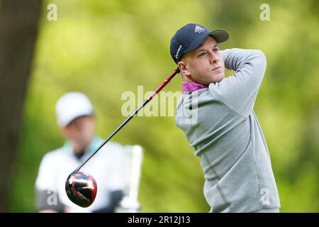 Brendan Lawlor schlägt am 1. Am 2. Tag der G4D Open im Woburn Golf Club, Milton Keynes, ab. Foto: Donnerstag, 11. Mai 2023. Stockfoto