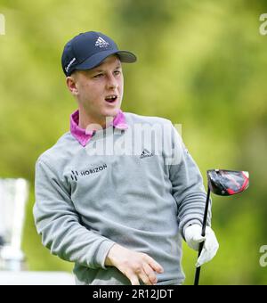 Brendan Lawlor schlägt am 1. Am 2. Tag der G4D Open im Woburn Golf Club, Milton Keynes, ab. Foto: Donnerstag, 11. Mai 2023. Stockfoto