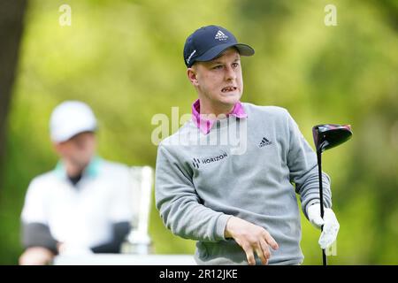 Brendan Lawlor schlägt am 1. Am 2. Tag der G4D Open im Woburn Golf Club, Milton Keynes, ab. Foto: Donnerstag, 11. Mai 2023. Stockfoto