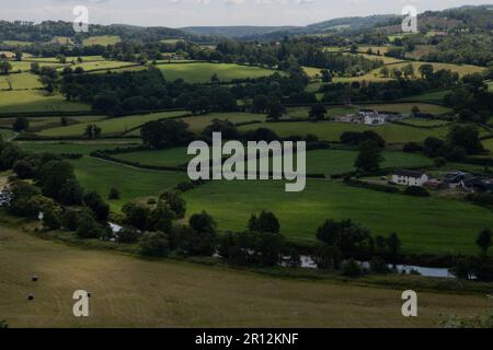 Der Fluss Towy von Dinefwr Castle, Llandeilo, Carmarthenshire, Wales. UK Stockfoto