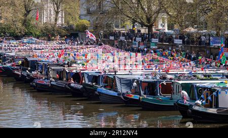 Das IWA Canalway Cavalcade veranstaltet am Samstag, den 29. April, während des Feiertagswochenendes, Celebra, Londons Little Venice zu einem 40.-jährigen Jubiläum Stockfoto