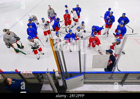 Riga, Lettland. 11. Mai 2023. Training der tschechischen Nationalhockeymannschaft in der Daugava Arena, 11. Mai 2023, Riga. Kredit: David Tanecek/CTK Photo/Alamy Live News Stockfoto