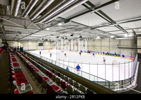 Riga, Lettland. 11. Mai 2023. Training der tschechischen Nationalhockeymannschaft in der Daugava Arena, 11. Mai 2023, Riga. Kredit: David Tanecek/CTK Photo/Alamy Live News Stockfoto