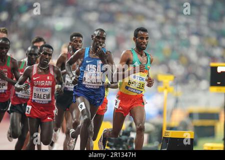 Telahun Haile Bekele nimmt an den 5000 Metern der Leichtathletik-Weltmeisterschaft 2019 in Doha Teil. Stockfoto