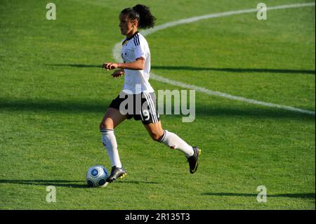 Fatmire Bajrahei Aktion Fußball Länderspiel, Freundschaftsspiel Deutschland - Russland 3:1, 6,8.2009. Stockfoto