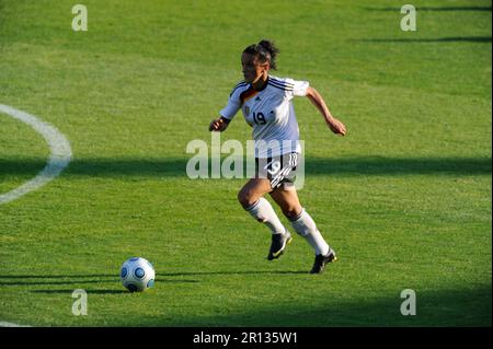 Fatmire Bajrahei Aktion Fußball Länderspiel, Freundschaftsspiel Deutschland - Russland 3:1, 6,8.2009. Stockfoto