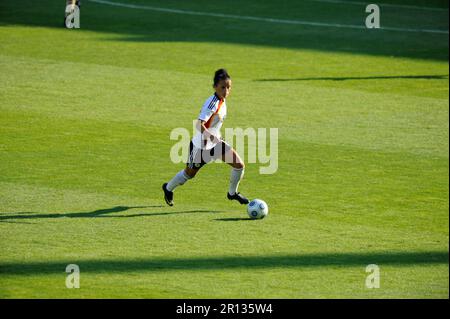 Fatmire Bajrahei Aktion. Fußball Länderspiel, Freundschaftsspiel Deutschland - Russland 3:1, 6,8.2009. Stockfoto