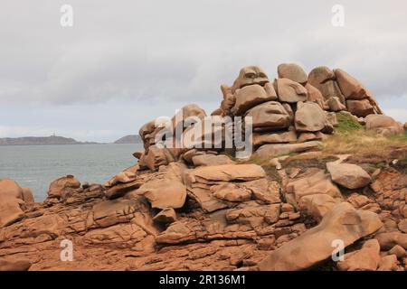 Felsformationen Granit Rose, Frankreich. Stockfoto