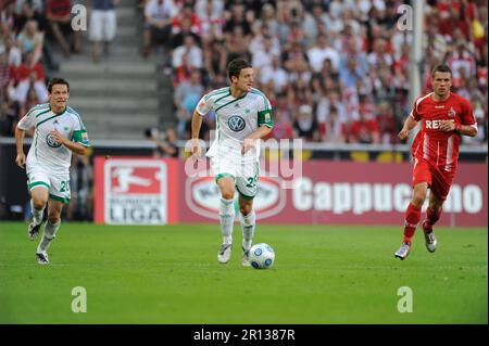 Christian Gentner Aktion Fußball Bundesliga 1.FC Köln - VFL Wolfsburg 1:3 -15,8.2009. Stockfoto