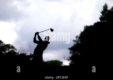 Kipp Popert schlägt am zweiten Tag der G4D Open im Woburn Golf Club, Milton Keynes, die 11. ab. Foto: Donnerstag, 11. Mai 2023. Stockfoto