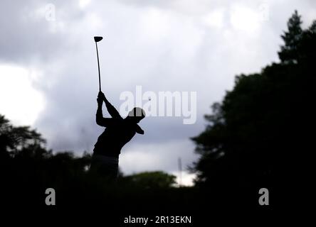 Kipp Popert schlägt am zweiten Tag der G4D Open im Woburn Golf Club, Milton Keynes, die 11. ab. Foto: Donnerstag, 11. Mai 2023. Stockfoto