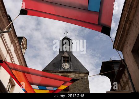 La Tour de l'Horloge (Uhrturm). Erbaut über einem alten Stadttor im 15. Jahrhundert. Amboise (15h. Jahrhundert). Amboise-Kommune im Departement Indre-et-Loire Stockfoto