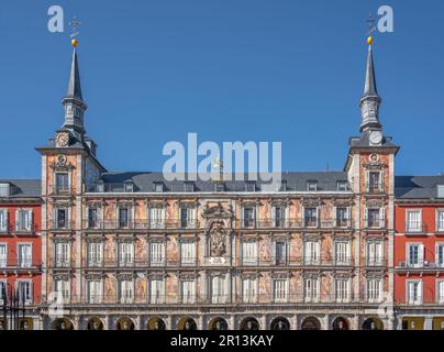 Casa de la Panaderia Gebäude an der Plaza Mayor - Madrid, Spanien Stockfoto