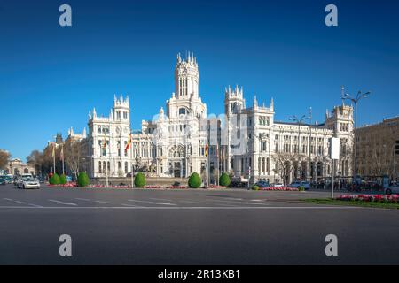 Cibeles Palace am Plaza de Cibeles - Madrid, Spanien Stockfoto