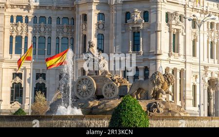 Cybele-Brunnen an der Plaza de Cibeles - Madrid, Spanien Stockfoto