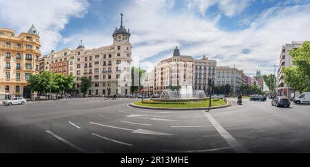 Panoramablick auf Plaza de Alonso Martinez Square - Madrid, Spanien Stockfoto