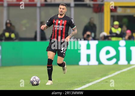 10. Mai 2023; Stadio San Siro, Mailand, Italien, Champions League Football, Halbfinale, First Leg, AC Mailand gegen Inter Mailand; AC Mailands bosnischer Mittelfeldspieler Rade Krunic Stockfoto