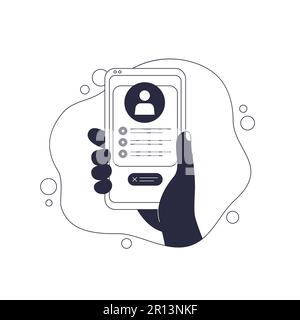 Löschen Sie die Vektordarstellung des Profils oder Kontos Stock Vektor