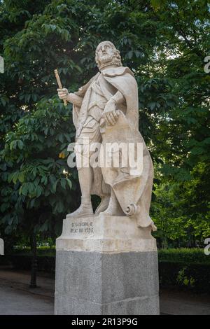 Statue von König Sancho IV. Von Kastilien am Paseo de la Argentina im Retiro Park - Madrid, Spanien Stockfoto