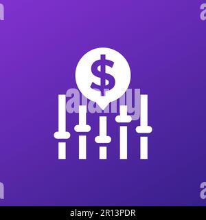 Symbol für dynamische Preisgestaltung für Web Stock Vektor