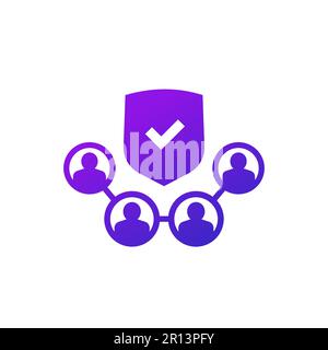 Symbol für Sicherheitsteam mit Personen Stock Vektor