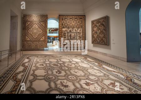 Römische Mosaiken von Hispanien im Archäologischen Nationalmuseum - Madrid, Spanien Stockfoto