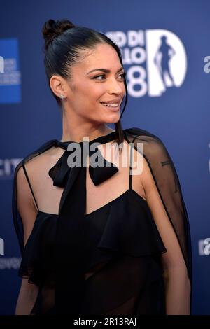 Rom, Italien. 10. Mai 2023. Elodie besucht den roten Teppich von David Di Donatello 68. am 10. Mai 2023 in Rom, Italien. Kredit: dpa/Alamy Live News Stockfoto