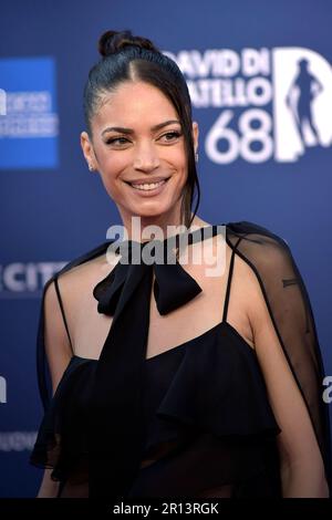 Rom, Italien. 10. Mai 2023. Elodie besucht den roten Teppich von David Di Donatello 68. am 10. Mai 2023 in Rom, Italien. Kredit: dpa/Alamy Live News Stockfoto