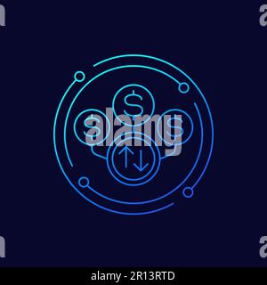 Vektorsymbol für dynamische Preisposition Stock Vektor