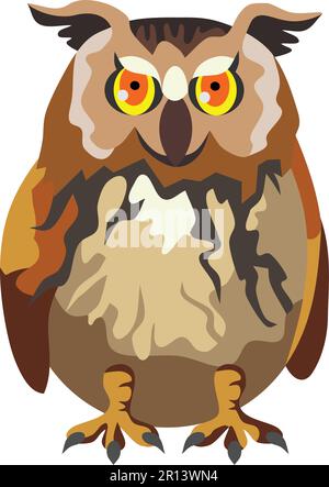 Brauner Eulenbaby-Cartoon-Vektor Stock Vektor