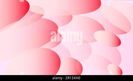 Textur aus transparentem Rosa abstraktes volumetrisches Design einzigartige magische, runde und ovale Formen von Licht schöne, kosmische Luftblasen, Tropfen auf einem pinkfarbenen Ba Stock Vektor