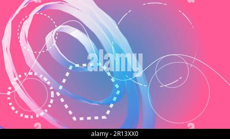 Wunderschönes Pink digital glänzend hell wissenschaftlich modern endlos abstrakte volumetrische kreisförmige Textur aus Streifen und Linien aus der Zukunft. Das Hinterland Stock Vektor
